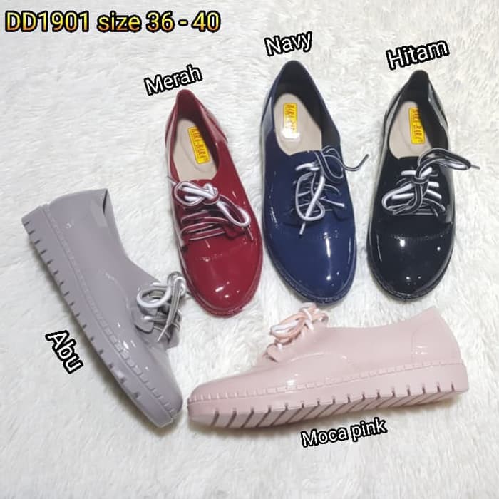 Jelly shoes sneakers bara bara kets sepatu wanita tali import DD1901