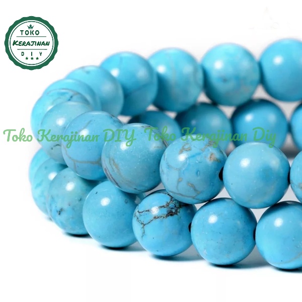 Bahan Gelang Batu Phirus 6.8.10mm Untuk Gelang Kalung Tasbih Dan Kerajinan DIY