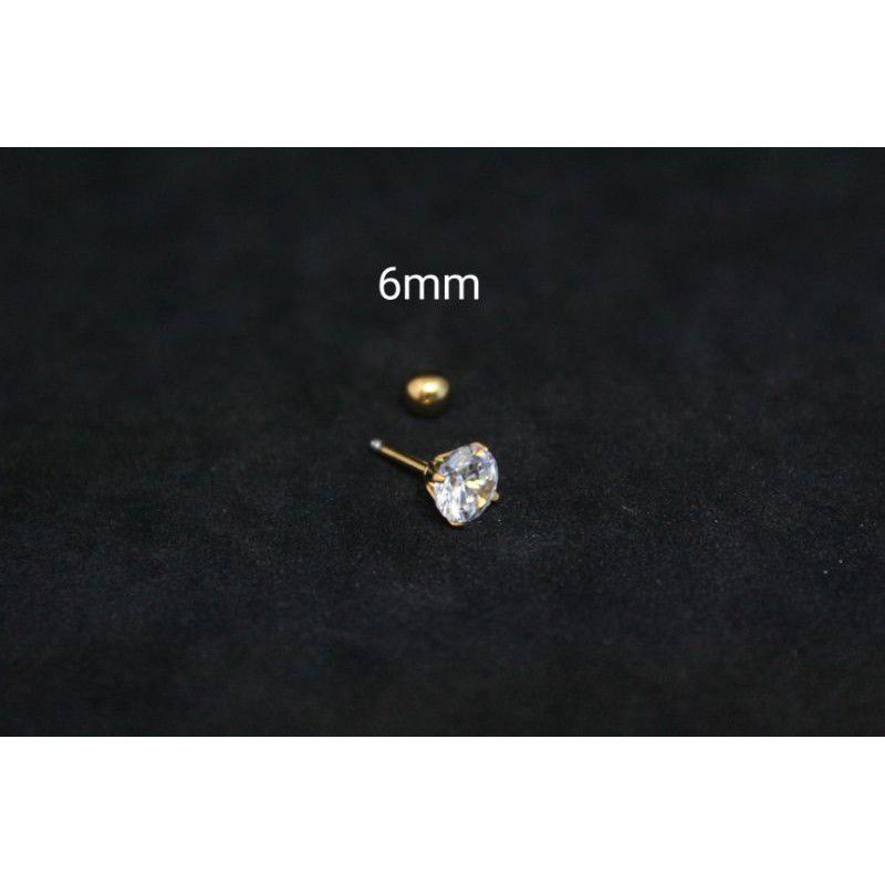 Anting Tusuk Unisex Bahan Titanium Steel Bentuk 4 Cakar warna Gold（not 1 pair）