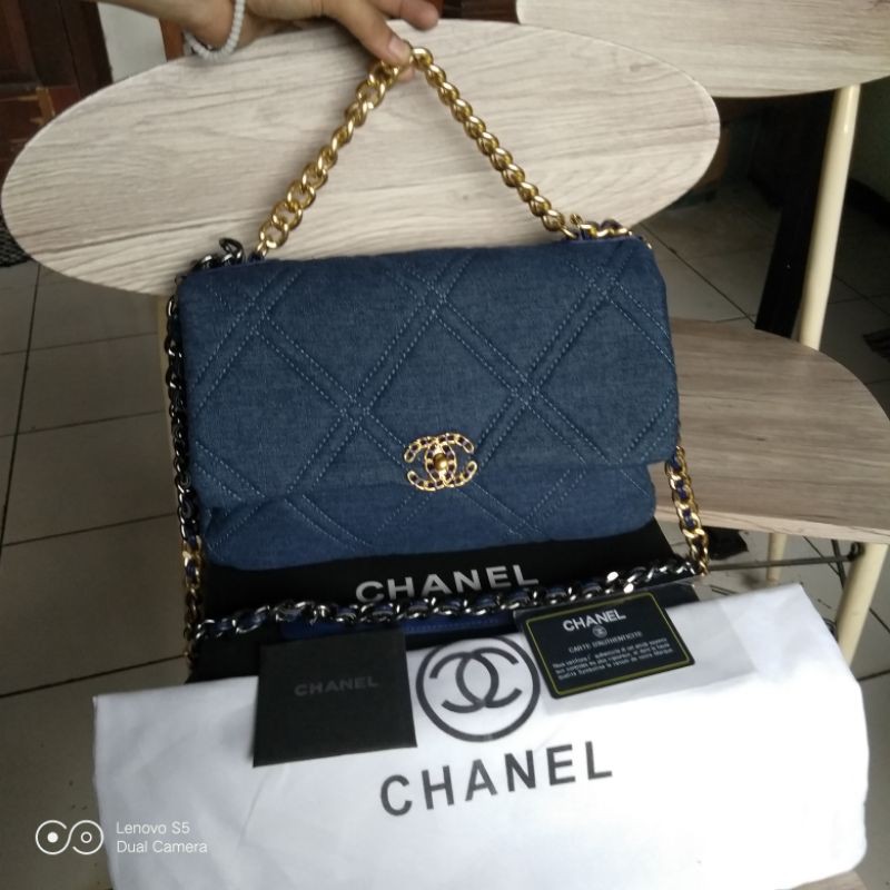 Preloved bag chanel denim no seri harga nego
