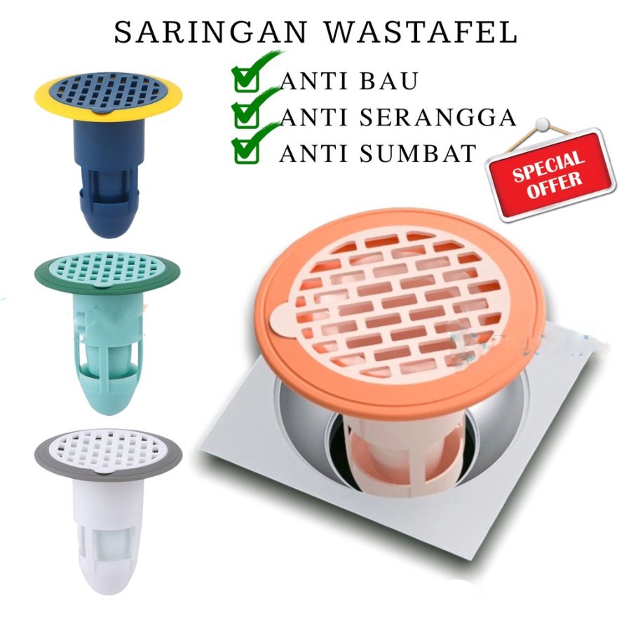 Saringan Penutup Lubang Pembuangan Air Kamar Mandi / Penyaring Kotoran Saluran Wastafel Anti Mampet DRAINASE Lantai Toilet Anti Bau Kecoa Penyaring Drainase