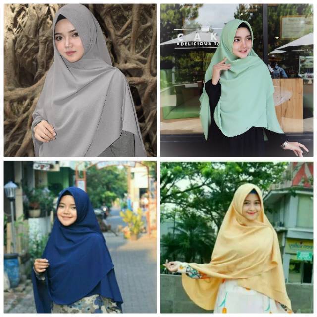 GROSIR 8PCS JILBAB INSTAN KHIMAR PET JUMBO BELAH TENGAH SYAR'I PINGUIN HIJAB KERUDUNG