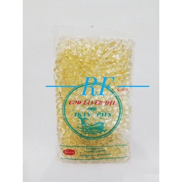 Cap Ikan Paus Cod Liver Oil Capsule isi 500 (Samco Farma)
