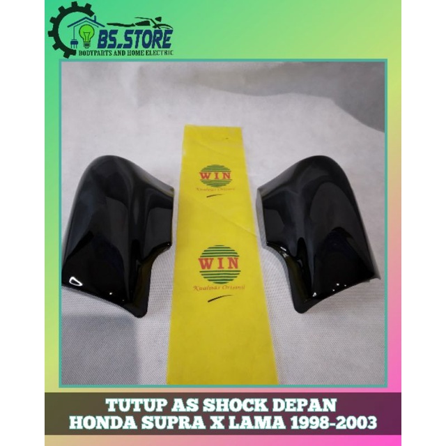 TUTUP AS SHOCK DEPAN HONDA SUPRA X LAMA 1998 1999 2000 2001 2002 2003 HITAM | FRONT FORK COVER HONDA SUPRA X LAMA | MERLK WIN