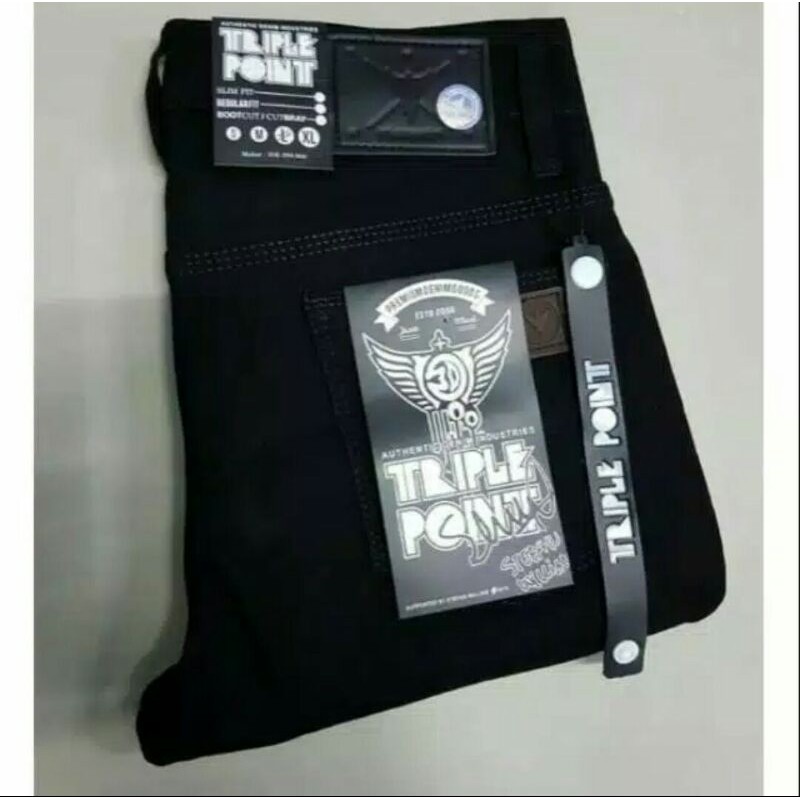 Triple Point Jeans Warna Hitam / Celana Jeans Triple Point 31 36 3128 3130 311 310