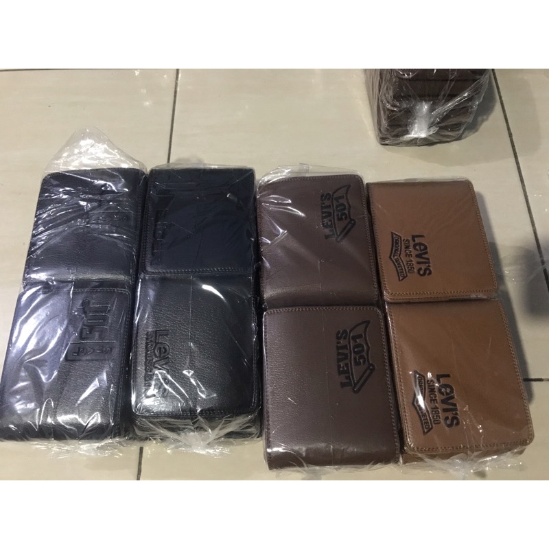 Dompet cowok PU leather 1 lusin (12pcs) murah bagus jahitan rapih