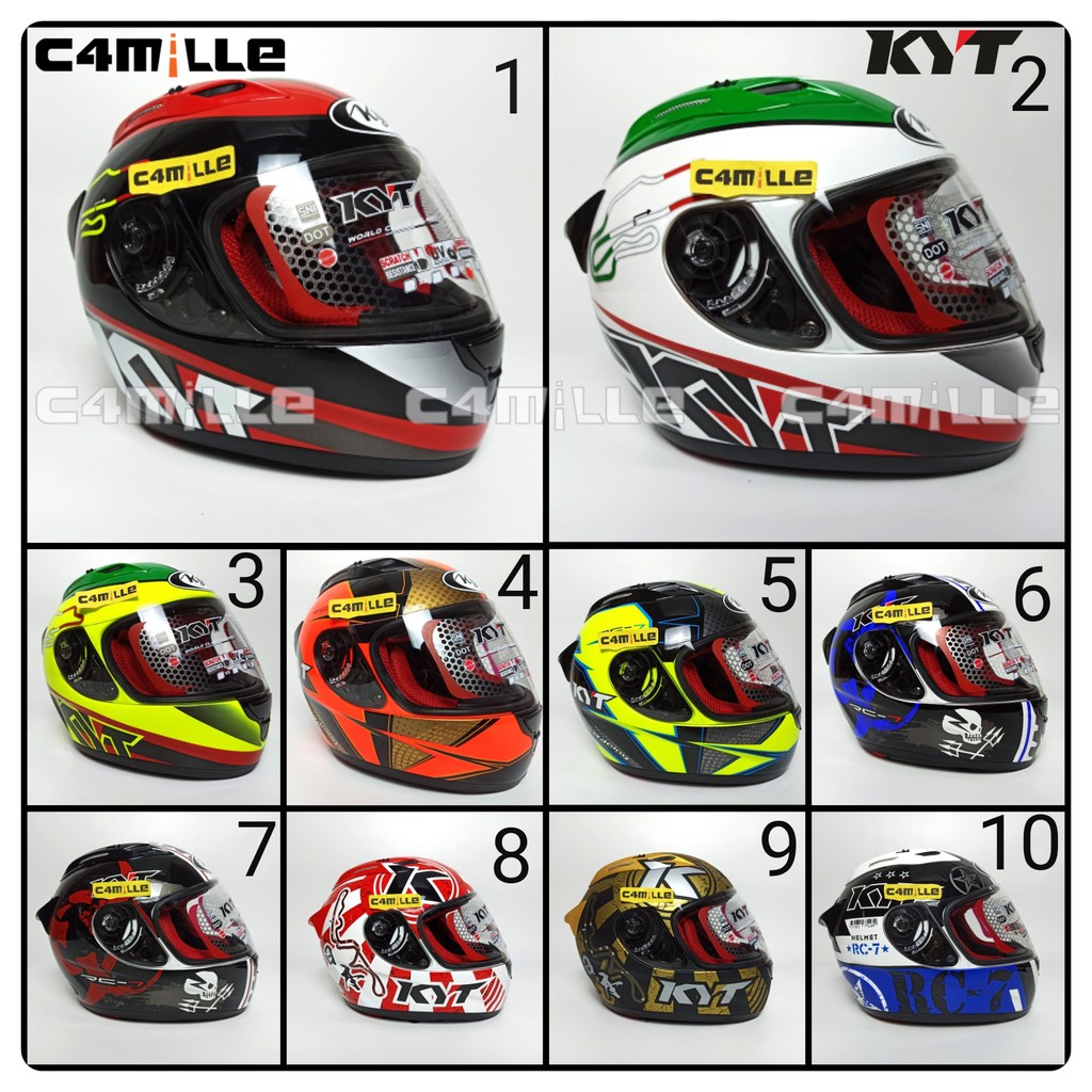 HELM KYT RC7 MOTIF FULL FACE RC 7 RC SEVEN C4MILLE