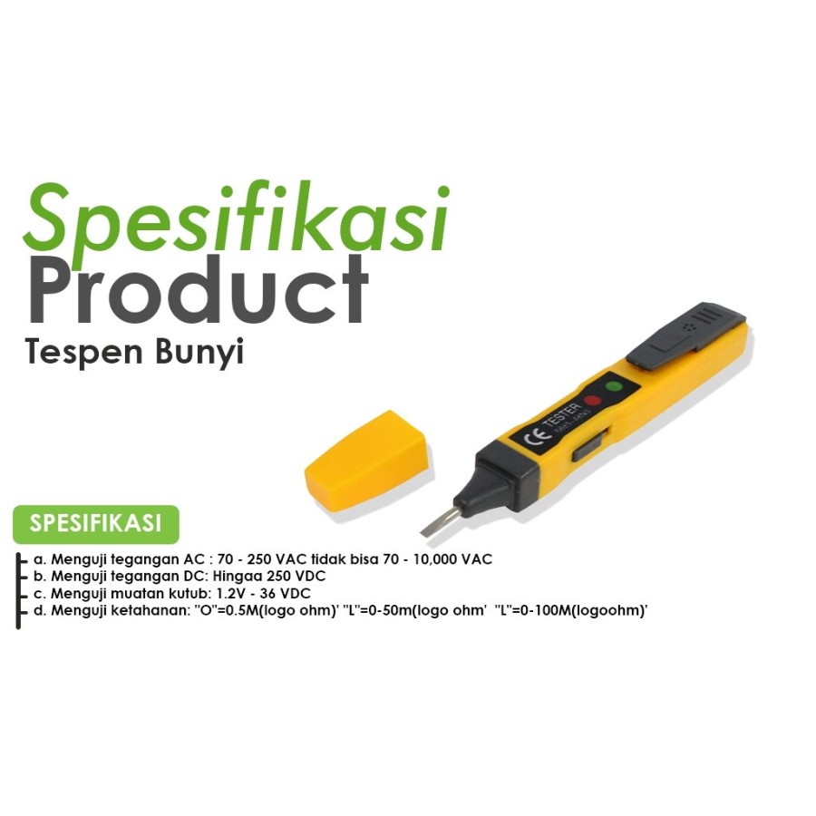 OBENG TESPEN BUNYI DIGITAL Voltage Listrik Tester Volt Test Pen Detect ORIGINAL / TESPEN BUNYI NANKAI BERKUALITAS/ OBENG TESPEN LISTRIK