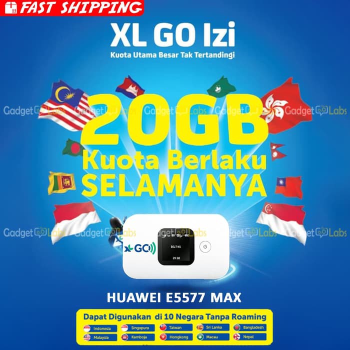 Modem Mifi Huawei E5577 MAX 4G Unlock Free XL GO IZI 20GB