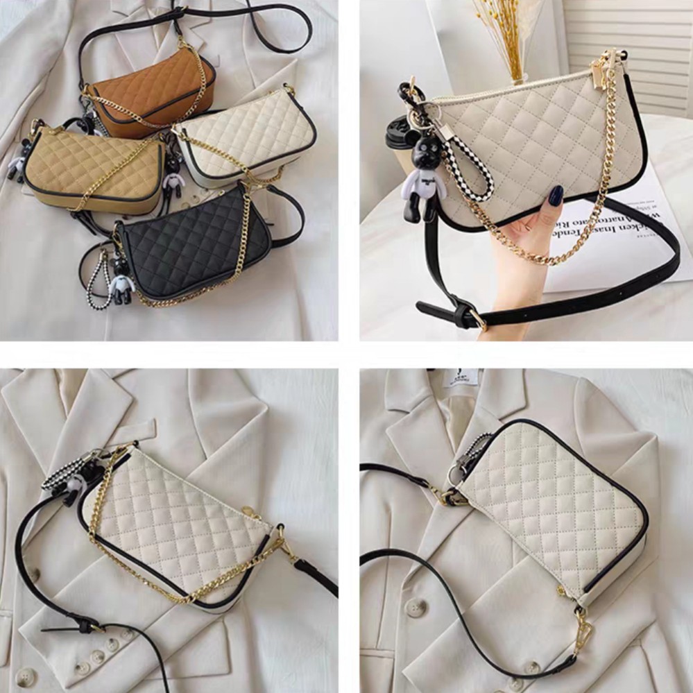 BJ57430 - BLACK/BROWN/KHAKI/WHITE - TAS WANITA FASHION IMPORT MODIS ELEGAN TERMURAH TERLARIS TERBARU BAGSTORE JAKARTA TAS BATAM CR7430 LT1353 ZCJ5532