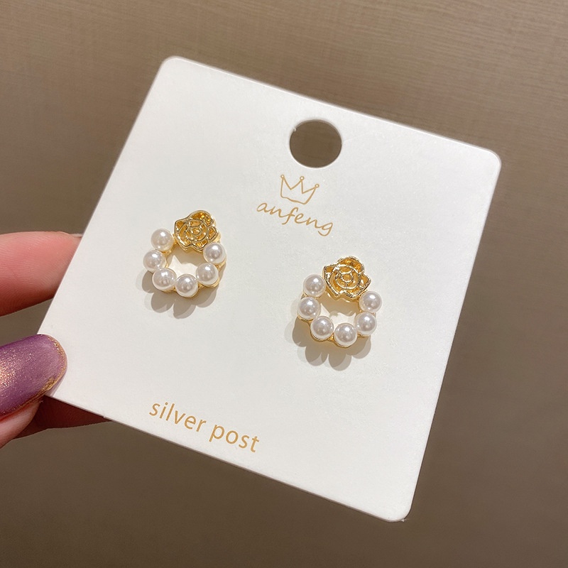 Anting Tusuk Silver S925 Hias Mutiara Gaya Korea Untuk Wanita