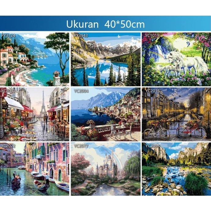 

populer] CANVAS PAINT BY NUMBER KIT 40x50CM LUKISAN DIGITAL OIL PAINTING DIY