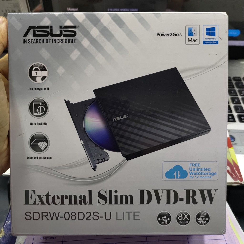 DVDRW External Asus USB SDRW-08D2S-U Lite