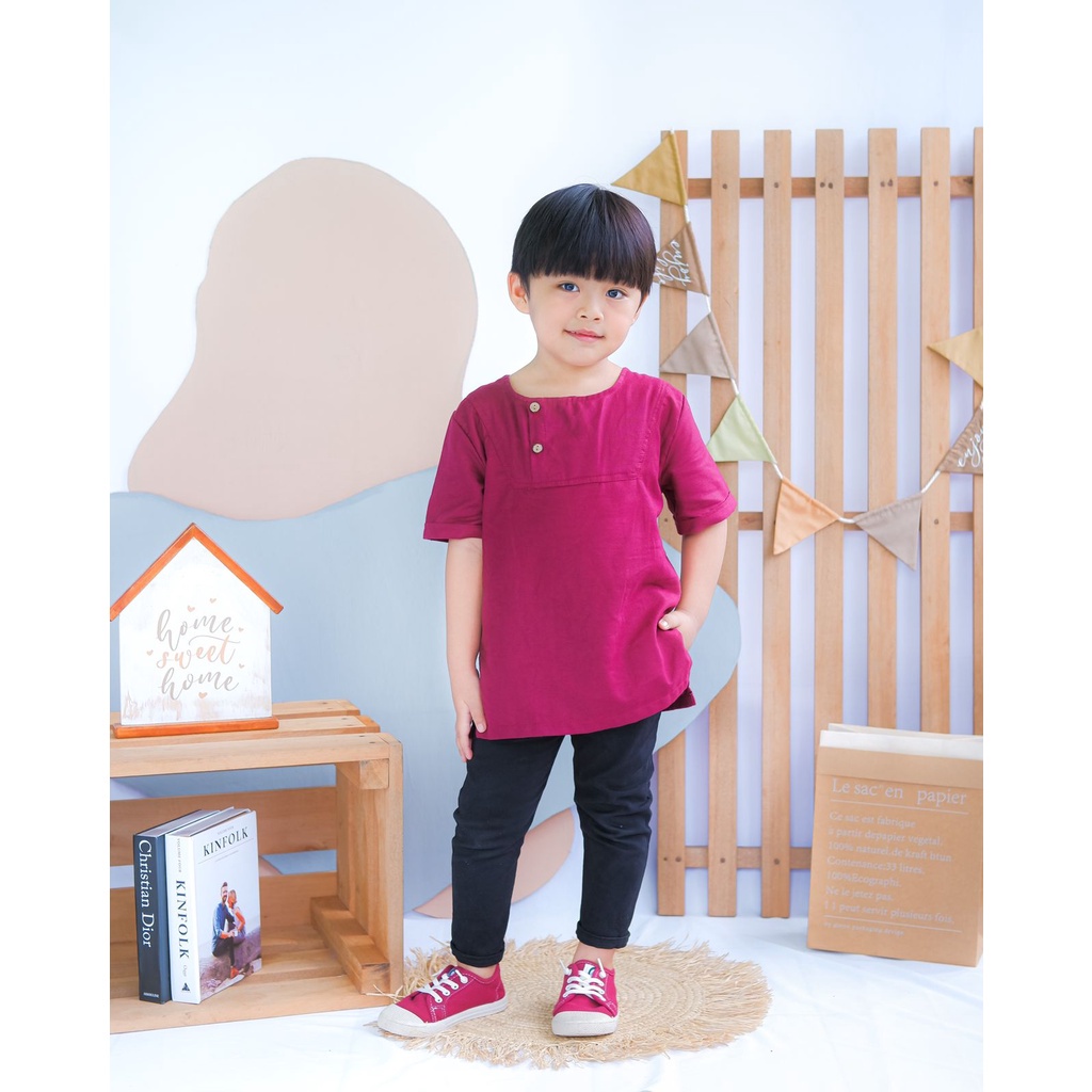 Koko Anak Noah Original Lucuna Linen Super Premium Koko Anak Laki-laki