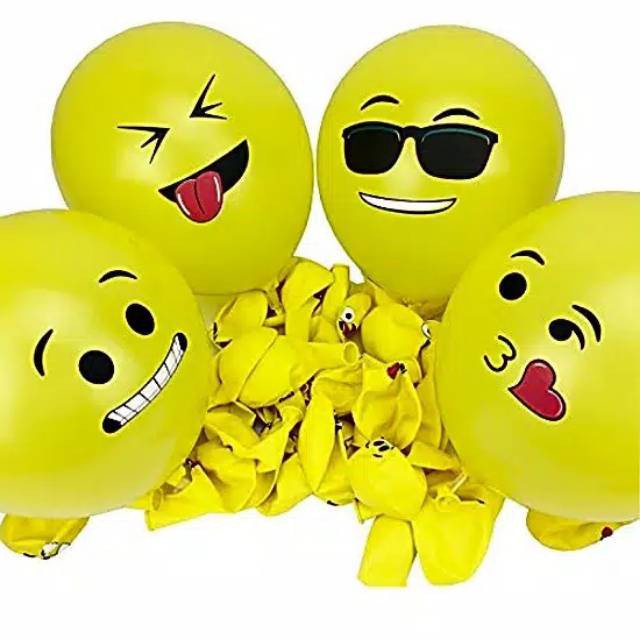 BALON LATEX EMOJI/ SMILE ISI 10 PCS