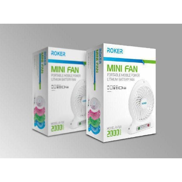 Mini Fan Kipas Angin mini Portable Roker 2000mah original