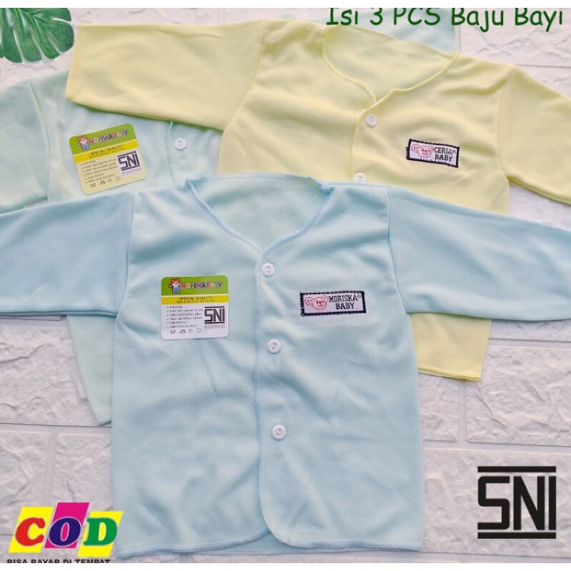 3 PCS BAJU BAYI BARU LAHIR LENGAN PANJANG ALMEERA BABY AND KIDS