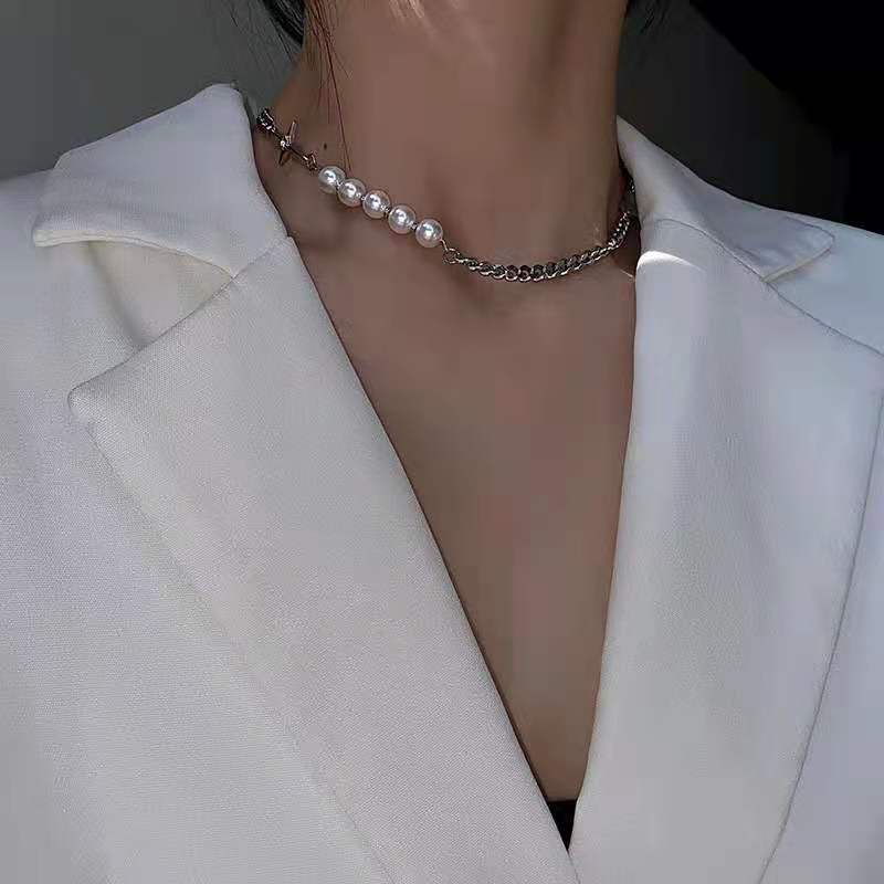 Kalung Rantai Hias Mutiara Gaya Korea Untuk Wanita