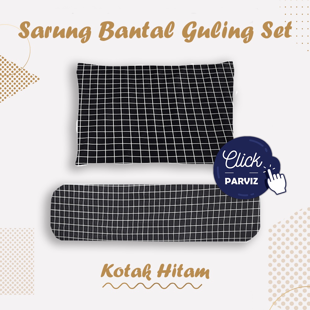 Sarung Bantal Guling Set Polos Motif Karakter Motif Kotak