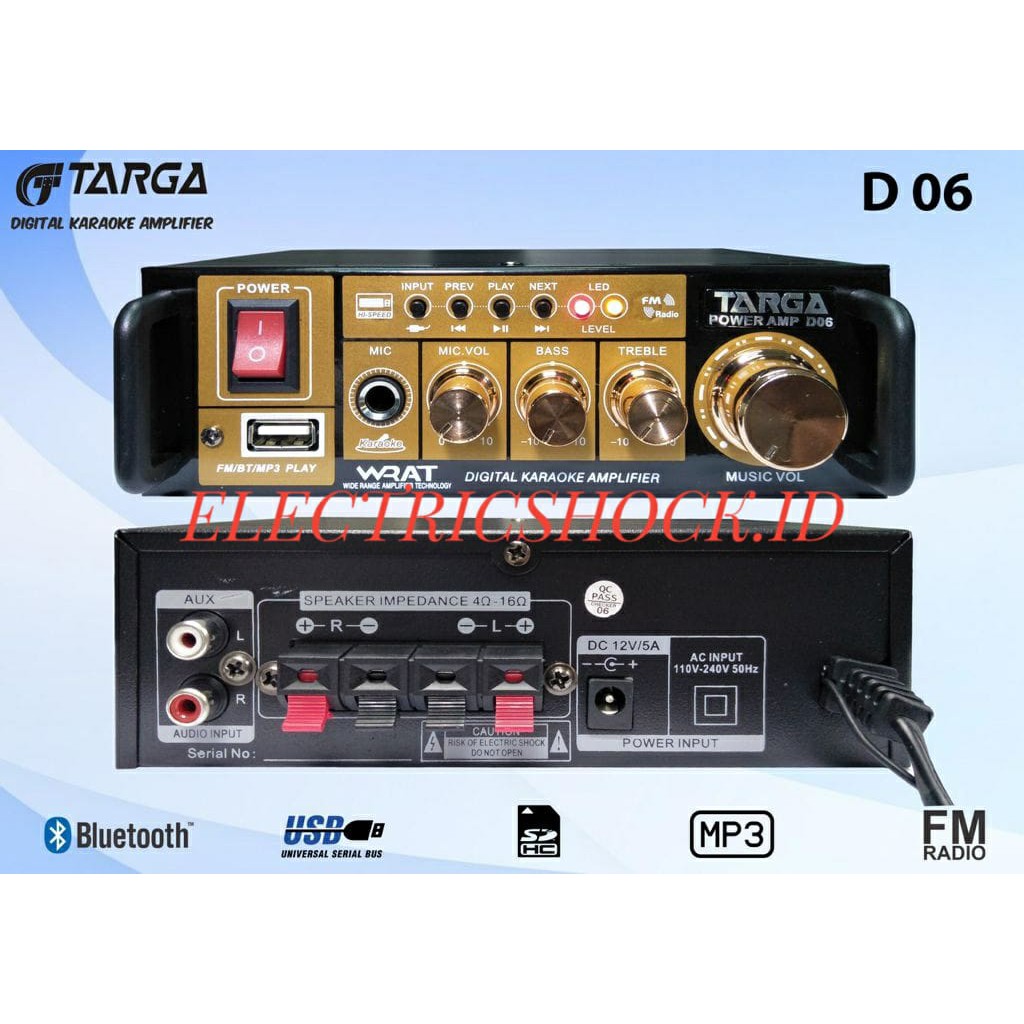 AMPLIFIER KARAOKE TARGA TR D06 / TR D 06 USB BLUETOOTH