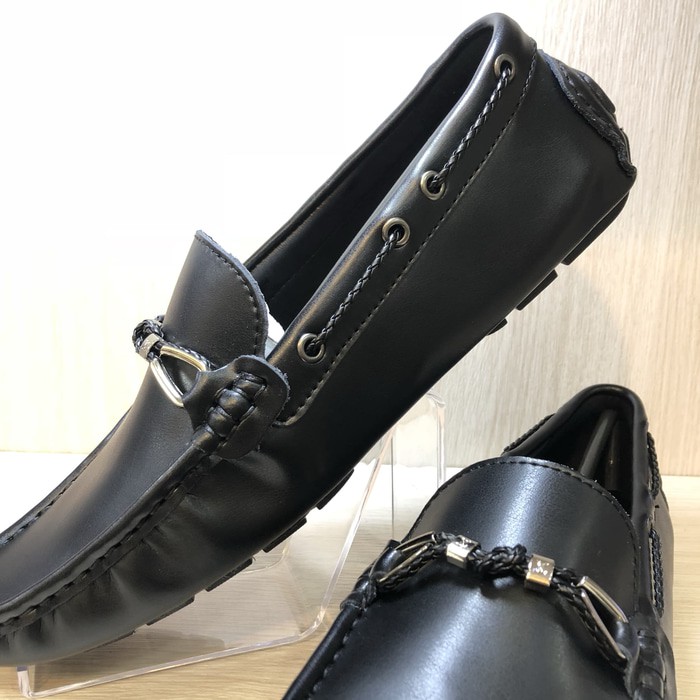 LV MOCCASIN BLACK - sepatu pria loafers branded