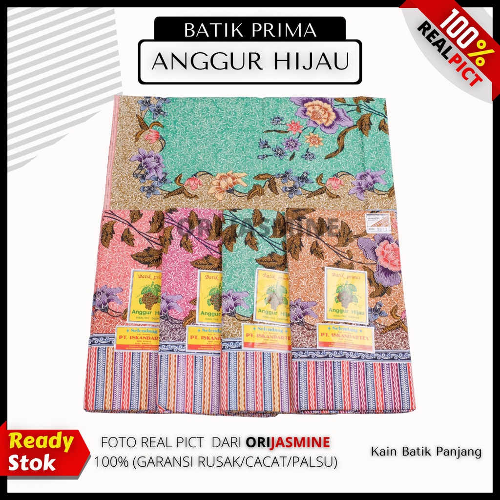 Jarik Gendong Bayi Anggur Hijau Kwalitas Super Tebal / Jarik Gendongan Anak / Batik Primis Anggur Hijau  / jarit cukin bayi