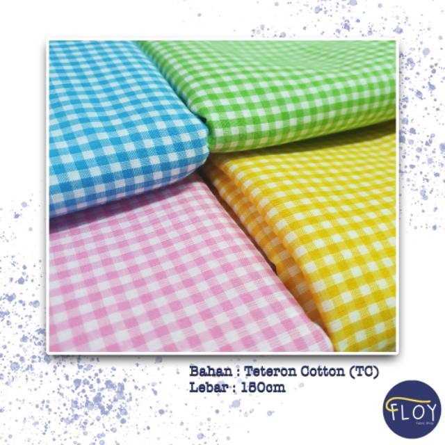 Floy Fabric KOTAK ABADI YARN DYED TC PER 1 METERAN kain eceran nahan kemeja, gamis