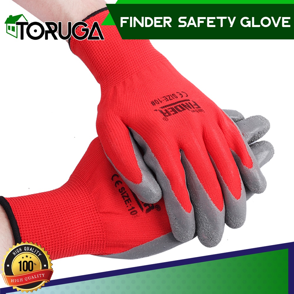 FINDER RED GLOVES safety sarung tangan  Tukang Kerja Konstruksi