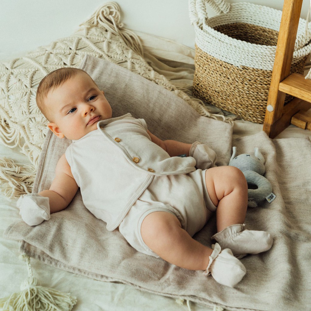 Little Palmerhaus Button Tee Set Sleeveless + Shorts | Setelan Kutung Set BAJU ANAK BAYI