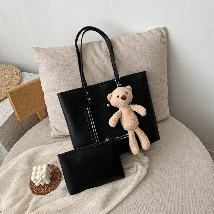 GT 1730 RISCE TAS TOTE 2IN1 FREE GANTUNGAN BONEKA IMPORT WANITA CEWEK PEREMPUAN JAKARTA BATAM