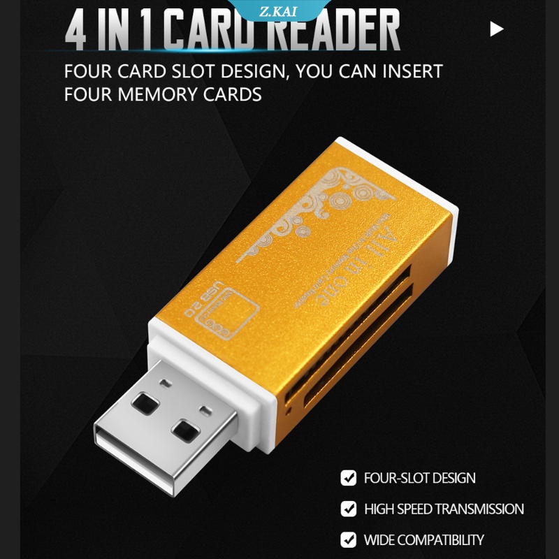 Card Reader 4 in 1 Untuk Memory Stick Pro Duo Micro SD / T-Flash