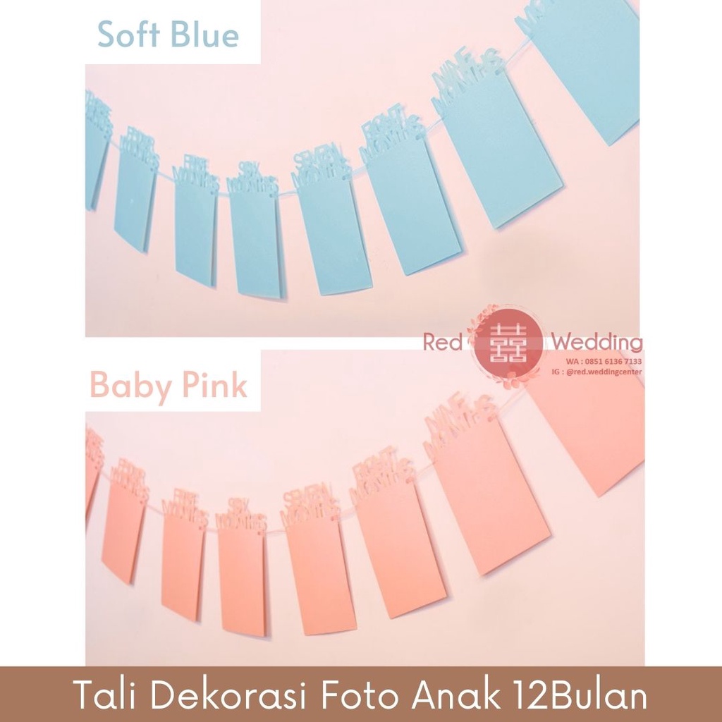 Tali Dekorasi Acara Birthday Ultah Anak Baby dengan Foto Anak 12Bulan Baby Shower