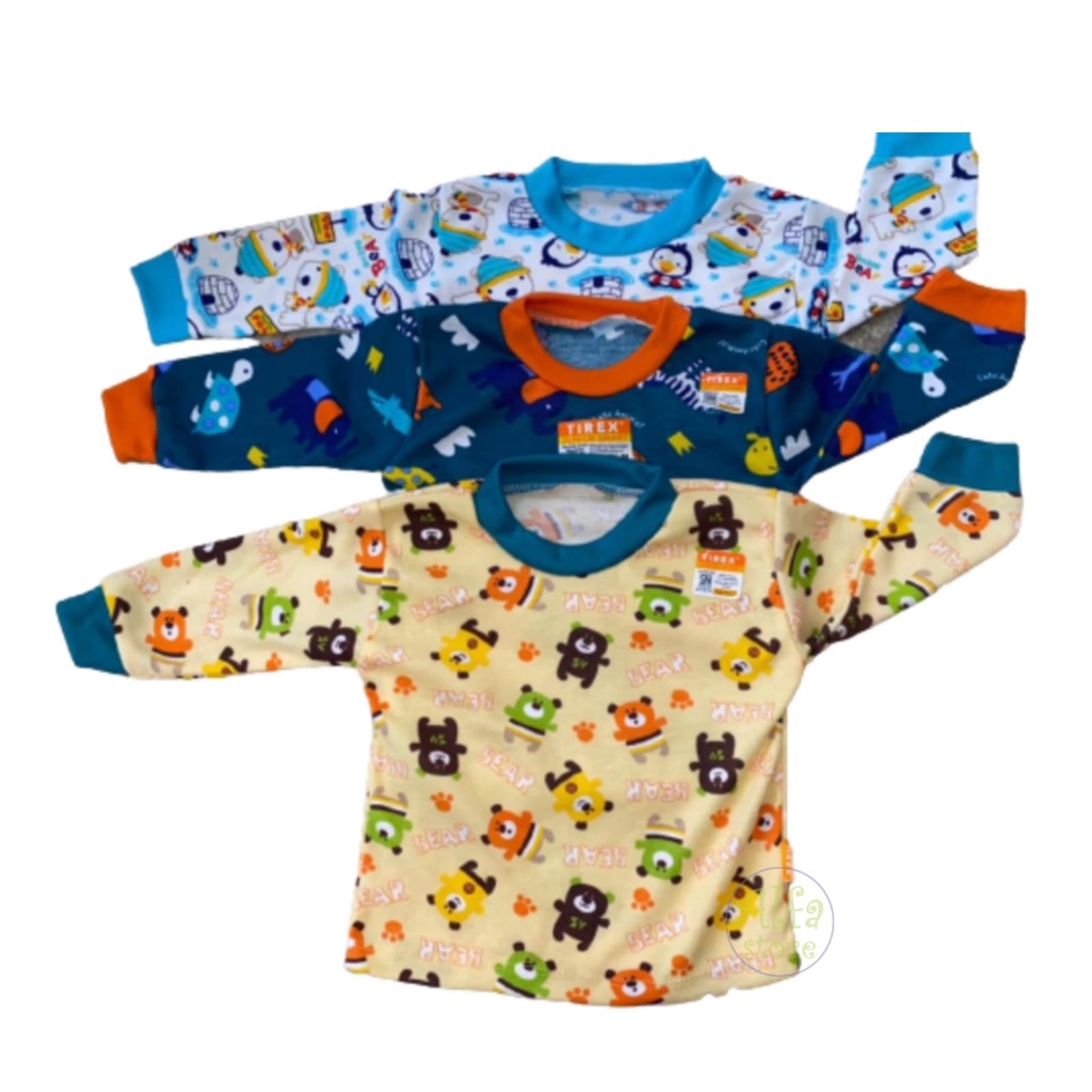 Kaos anak bayi printing merek tirex unisex / kaos lengan panjang-1
