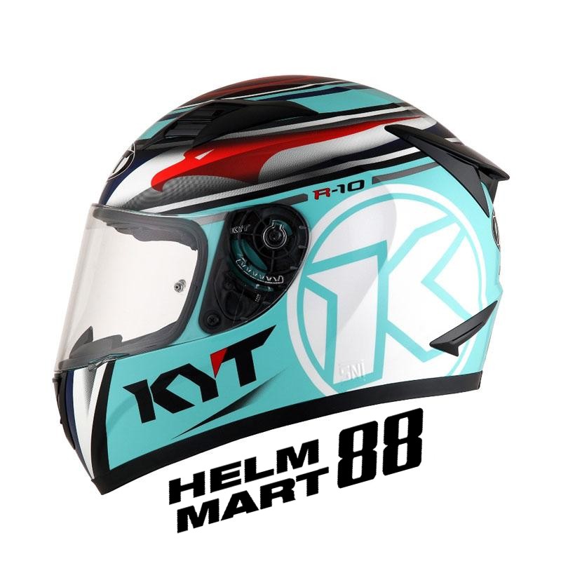 Jual KYT R10 Aqua Blue Helm Full Face Helm KYT R10 Superfluo R10 1 (2KG) Shopee Indonesia