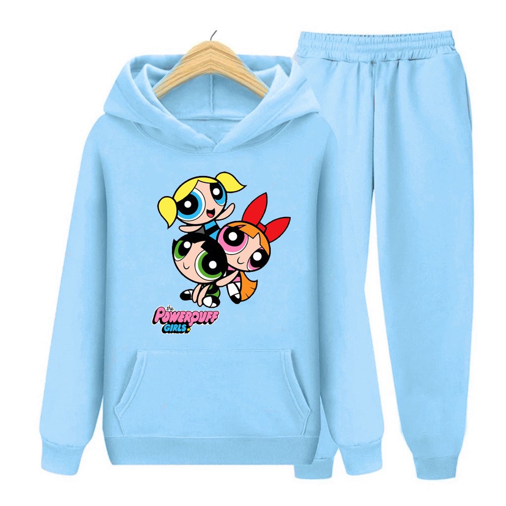 YMF - Setelan Sweater Anak Perempuan PowerPuff Girls | Setelan Anak-Remaja®