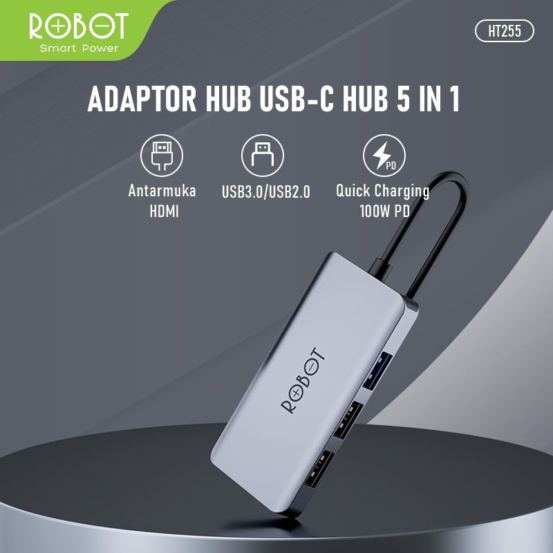 Robot HT255 5 in 1 USB C HUB Adapter