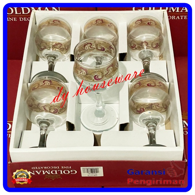 Gelas Sloki Kaca Gelas Wine Kaca Isi 6 pcs /Box Eksklusif