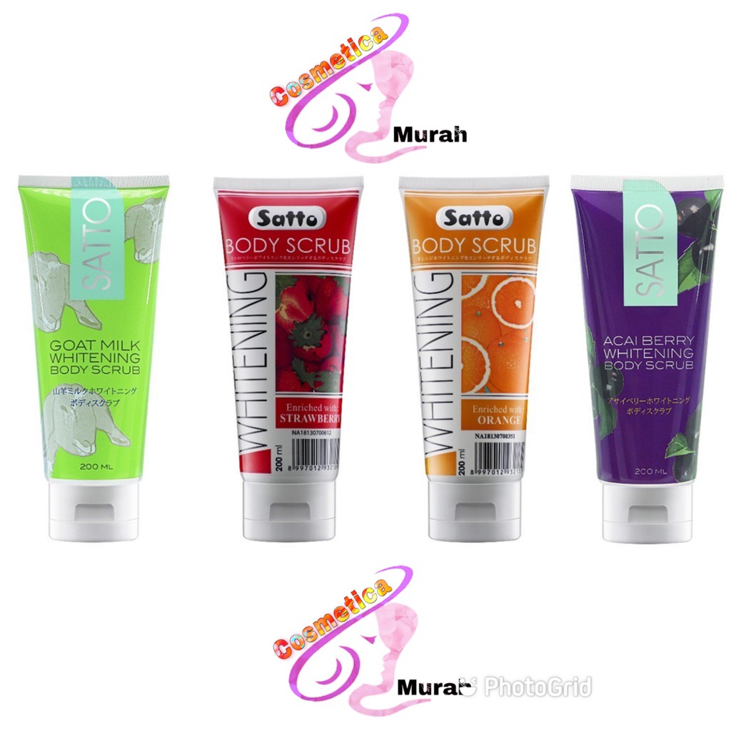 Isi 200 ml besar // Satto body scrub // satto lulur mandi super whitening