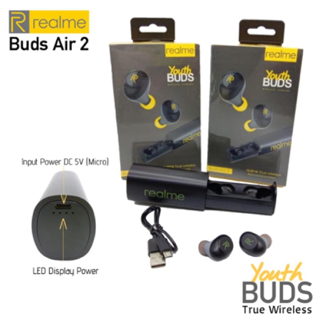 Headset Bluetooth Realme Buds Air 2 Model Touch Bluetooth Wireless Realme Buds Air 2