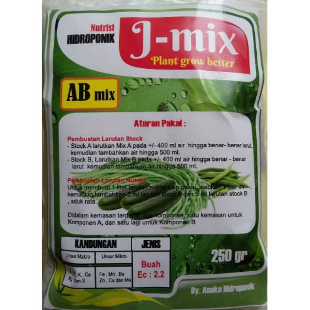 AB Mix Nutrisi Hidroponik Sayur Buah J-Mix 250gr