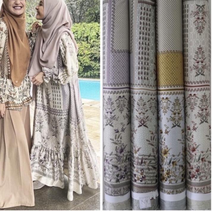 ♥BRAND♥ Kain Diorsilka / Lelie bloom / bahan gamis seragam / kain silk meteran murah / maxmara lux s