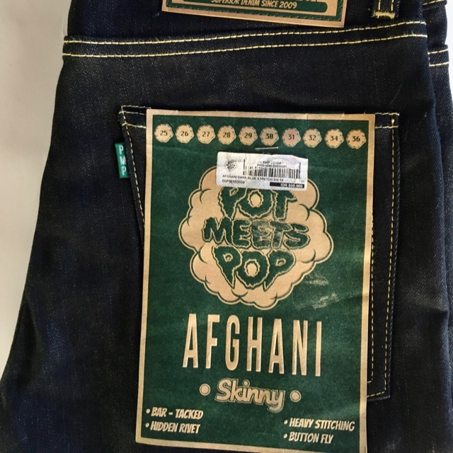 PMP Denim Afghani Pot Meets Pop Jeans BNWT non Selvedge Selvage Raw Dry