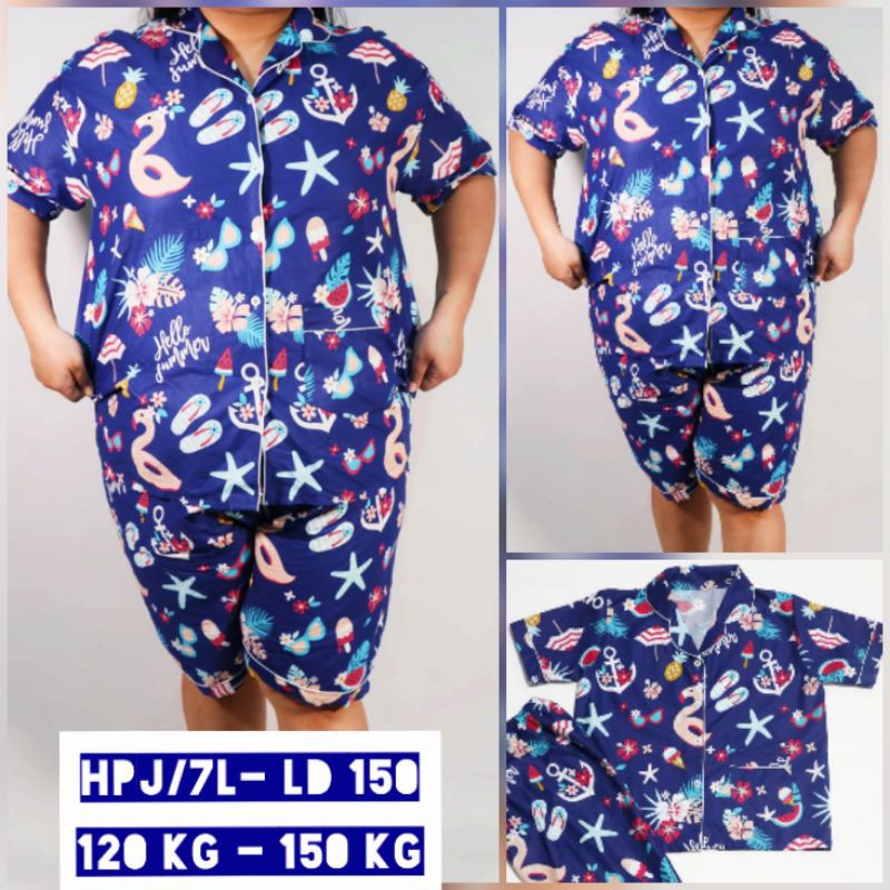 PIYAMA JUMBO XTRA BIG SIZE LD 150 BAJU TIDUR WANITA DEWASA PIAMA KATUN JEPANG KARAKTER