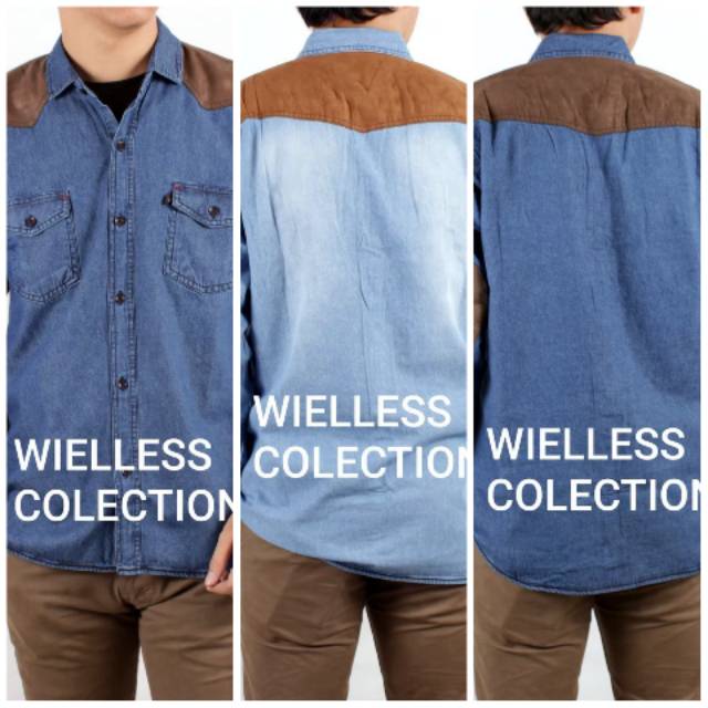 Kemeja Jeans Lengan Panjang/Kemeja Pria Lengan Panjang /Kemeja Distro