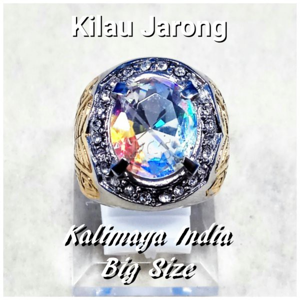 BIG SIZE !!! CINCIN BATU AKIK PERMATA KALIMAYA INDIA CUTING FULL JARONG KILAU MEMPESONA