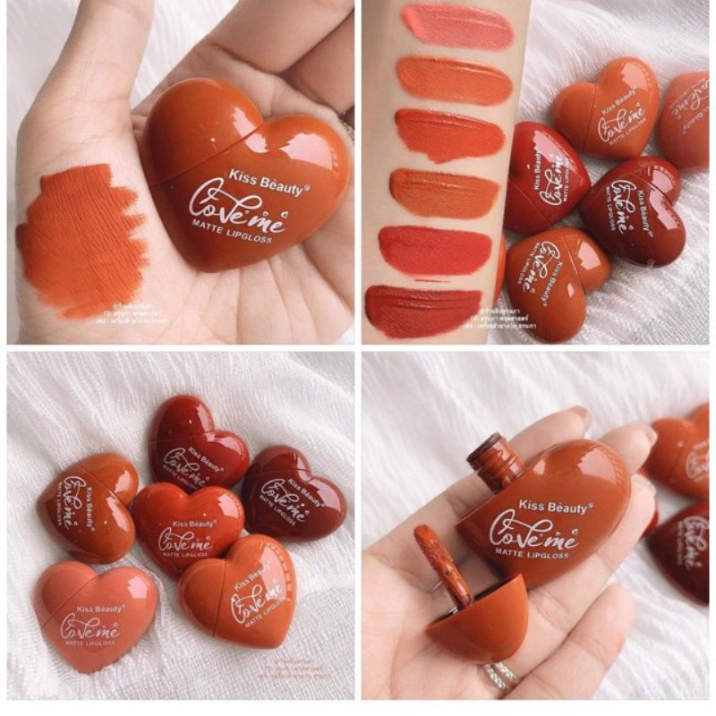 Lip Gloss KISS BEAUTY Love Me Bentuk Hati Lip Cream Lipstik Lipstick