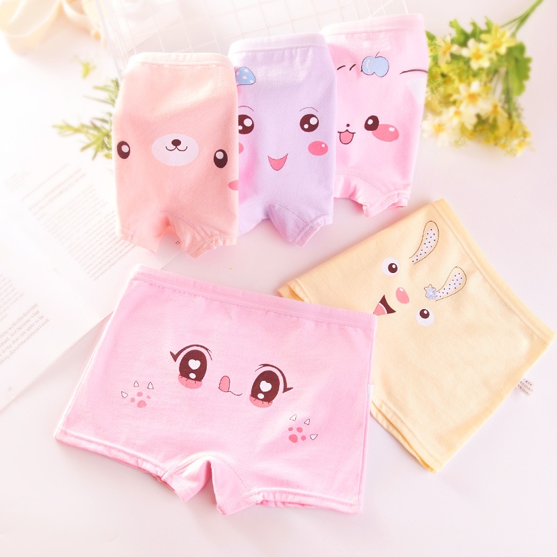 ❤ MIMI ❤ Celana dalam anak perempuan Boxer Motif Girl Face Animal Girl Princess Kartun IMPORT