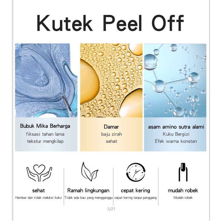 (COD)KUTEK/KUTEK PEEL OFF/KUTEK HALAL/KUTEKS HALAL MUSLIMAH/CAT KUKU(Bisa Sholat)