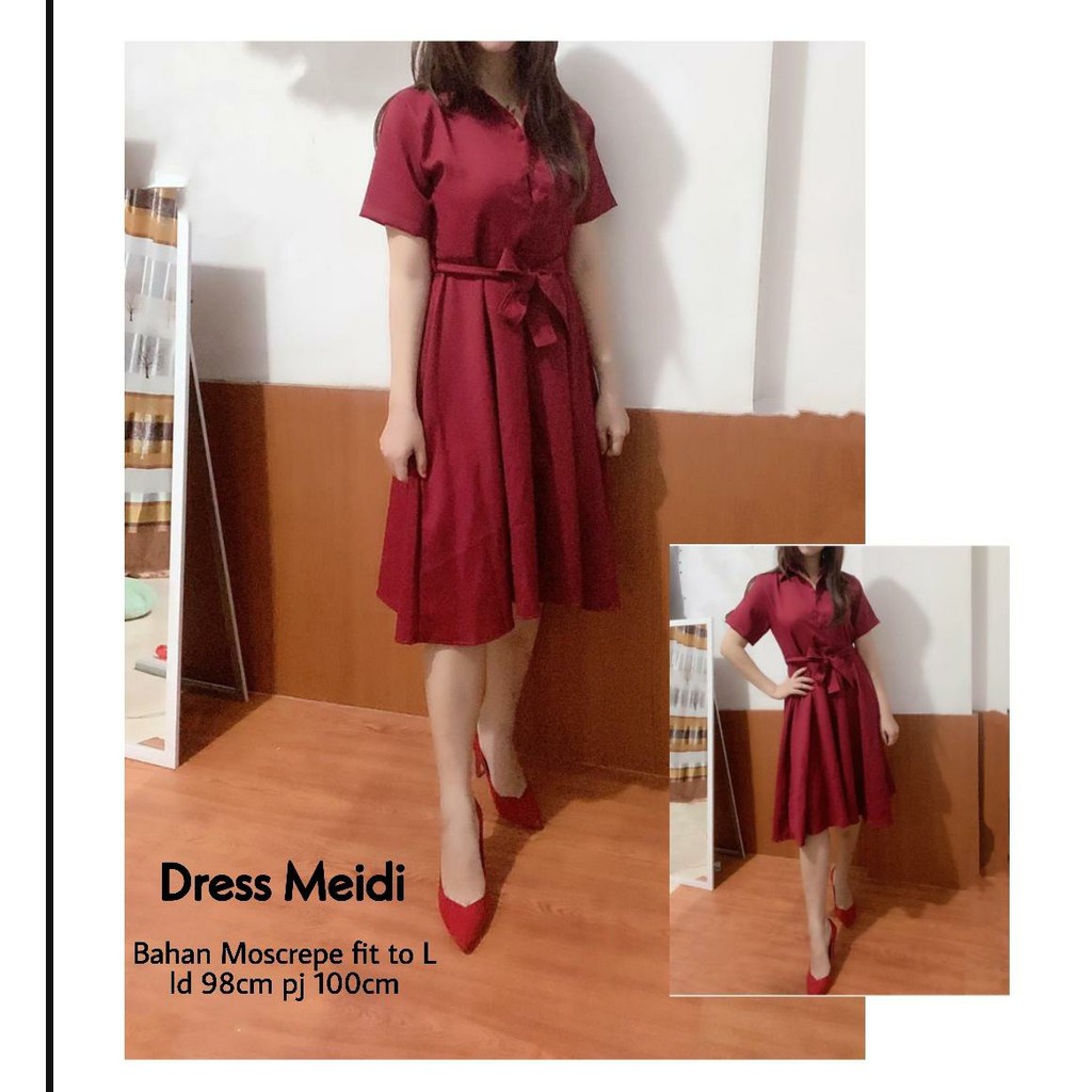 WSE390 - Dress Meidi / Dress Wanita / Dress Wanita Korea / Dress Wanita Panjang / PREMIUM QUALITY