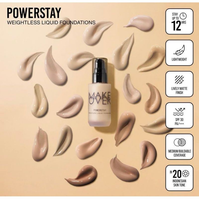 MAKE OVER Powerstay Weightless Liquid Foundation 33ml